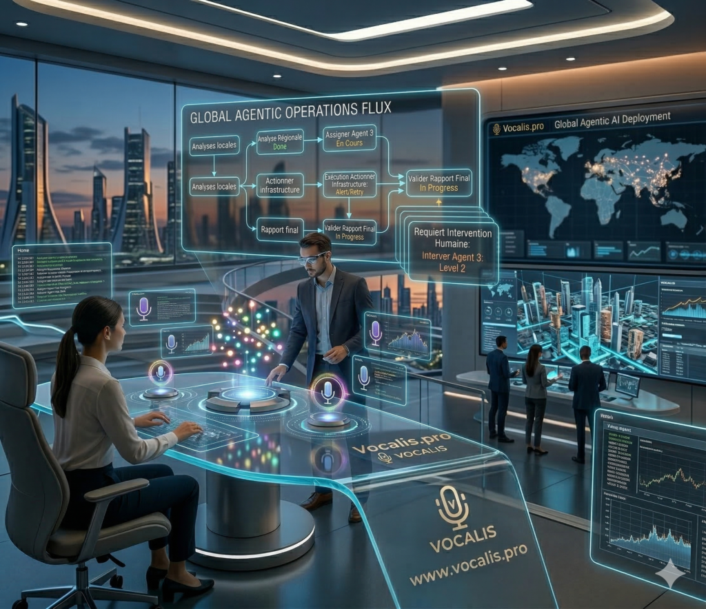 Graphique prévisionnel du marché de l'IA vocale 2026 et croissance du ROI conversationnel.