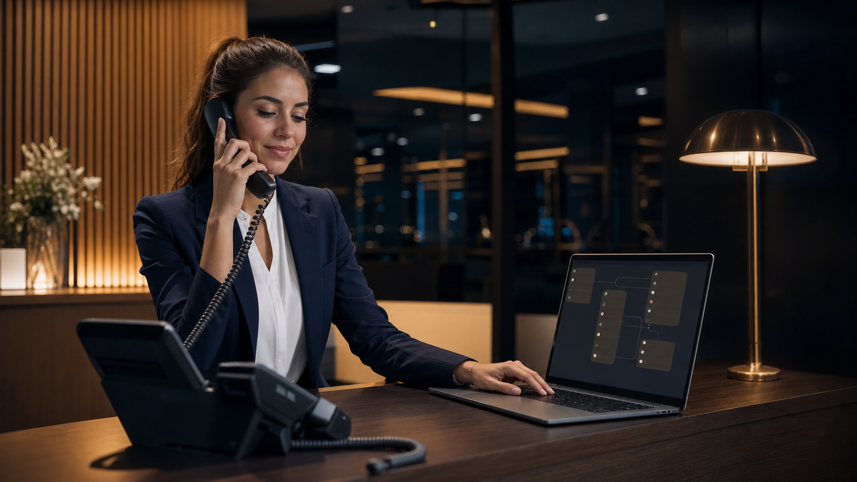 Accueil d’entreprise combinant standard telephonique et agent vocal IA