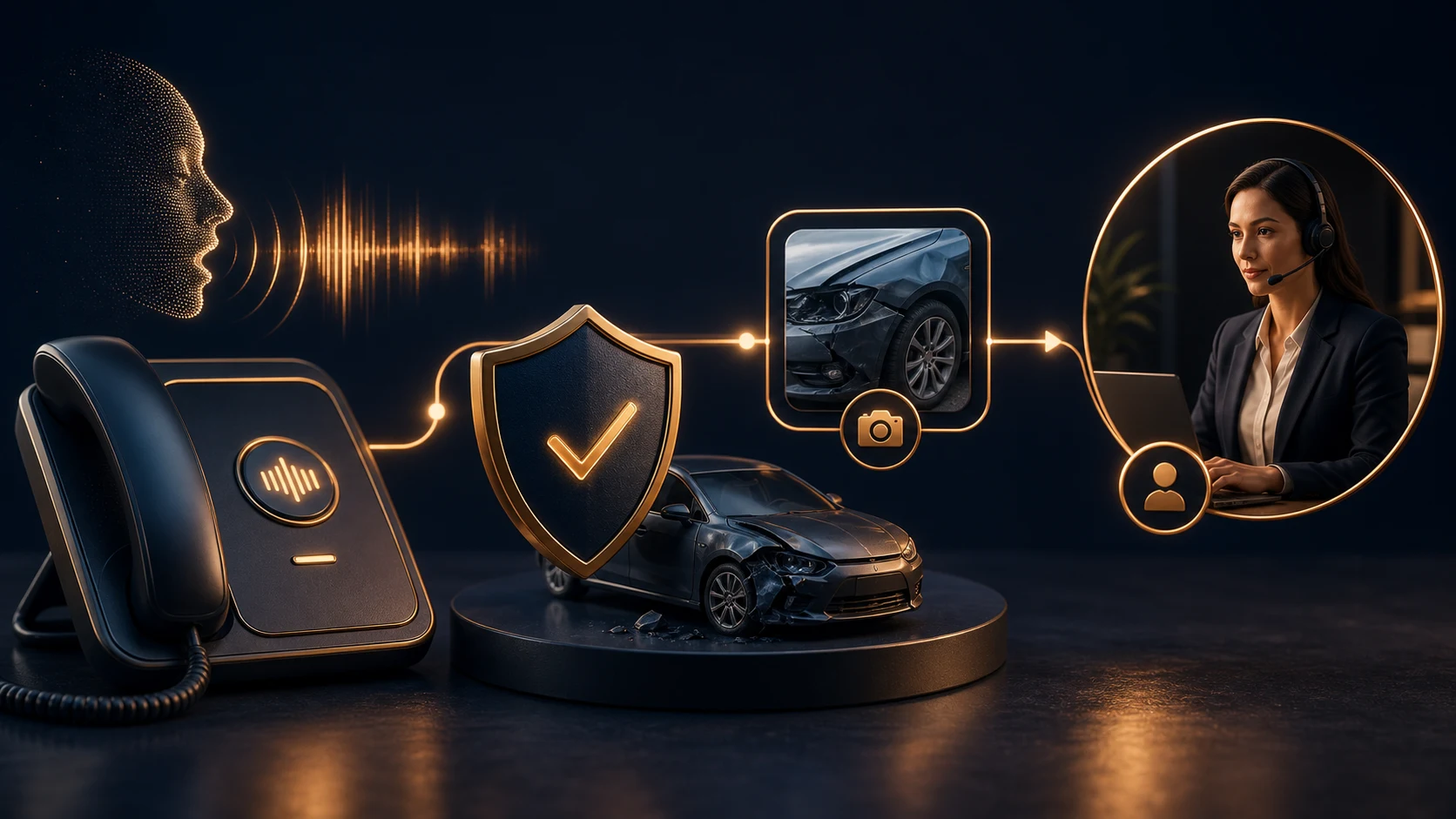 Déclaration de sinistre automobile préqualifiée puis transmise à une conseillère assurance