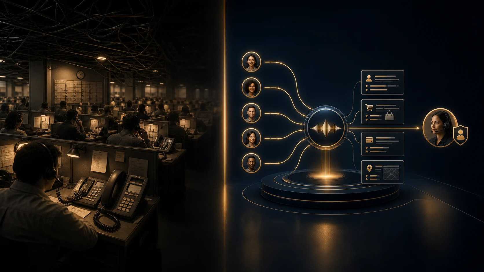 Comparaison d’un centre d’appel et d’un agent vocal IA connecté au contexte client