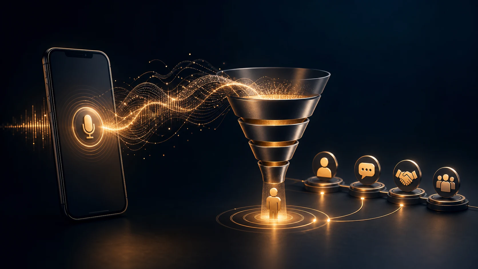 Message vocal conversationnel relié à un parcours de conversion client